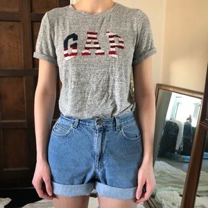GAP NWT American flag sequin shirt